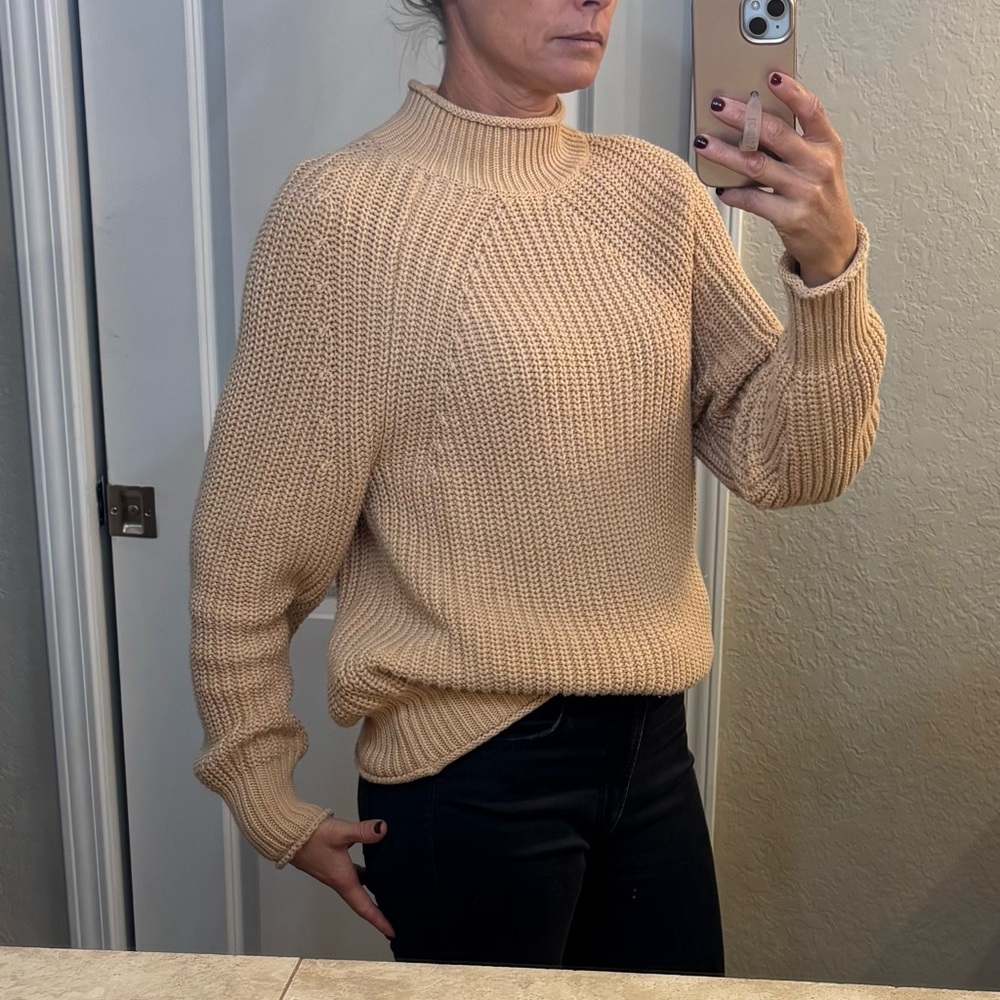 J. Crew Women's Cowl Neck Sweater in Tan, small